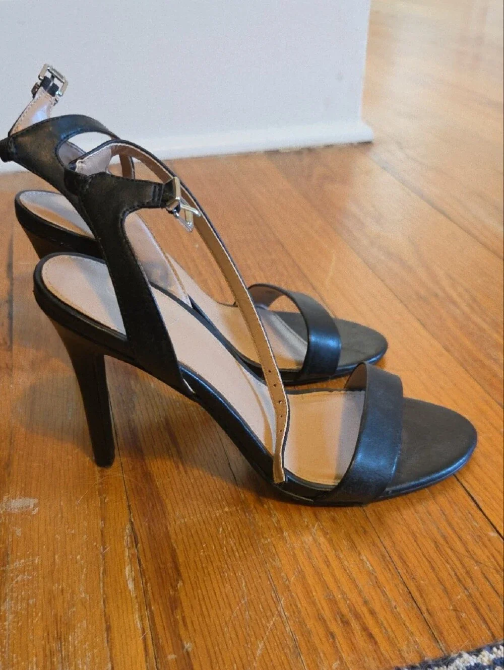 Abound Black Open-Toe Ankle Strap Heels